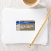 jute ontwerp wit kant blauw lint adressaten etiket (Insitu)