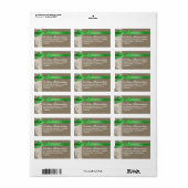 jute ontwerp wit kant groen boog adres label (Full Sheet)