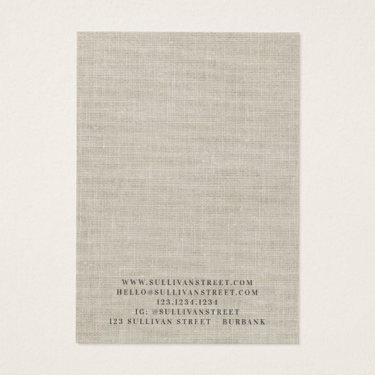 Jute Oorbellen Sieraden Displaykaart Visitekaartje (Achterkant)