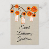 Jute Oranje Bloemstuk in Metselwerkpot Veiligheids Informatiekaartje (Voorkant)