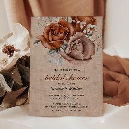 Jute Oranje Rozen Terracotta Bruiloftsborrel Kaart