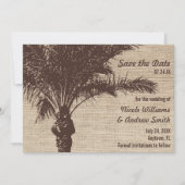 Jute Palmboom Bruine Save the Date Aankondiging (Voorkant)
