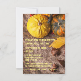 Jute & Pompoenen - Uitnodiging voor herfstfeest 3x