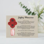Jute Rode Bloemenvase Veiligheidsmaatregelen Informatiekaartje (Staand voorkant)