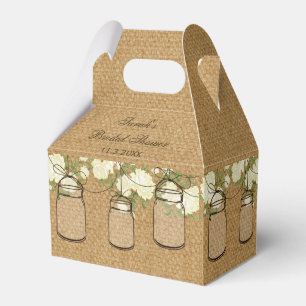 jute rozen mason jar vrijgezellenfeest gunst doos bedankdoosjes