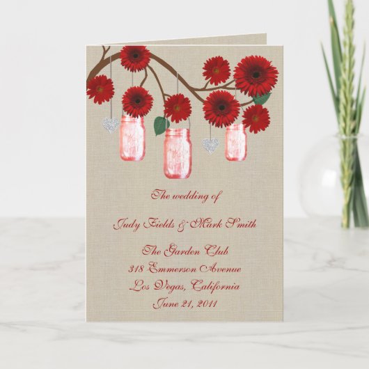 Jute Rustieke Rode Metselwerkpotten Programmakaart Programma (Voorkant)
