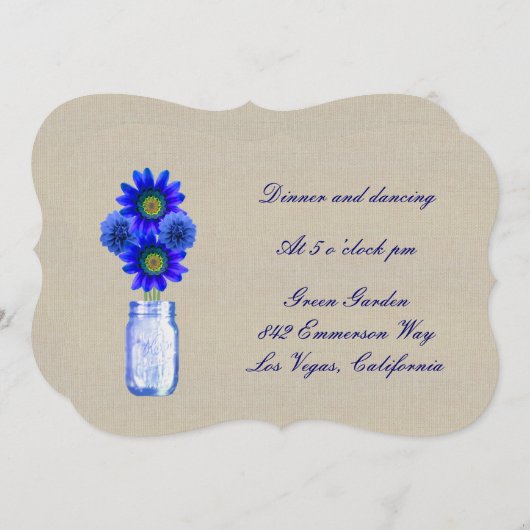 Jute Ruw Blauwe Metselwerk Pot Ontvangstkaart Kaart (Voorkant / Achterkant)