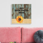 jute schuur hout zonnebloem land canvas afdruk (Insitu (Woonkamer))