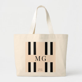 Jute shopping met initialen Winkelzak, strandtas Grote Tote Bag