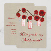 Jute stoffen Rode Metselwerk Potten Bruidsmeisje K Kaart (Voorkant / Achterkant)