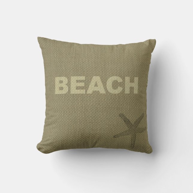 Jute, Tane, Strand Ontwerp Worp Kussen (Voorkant)