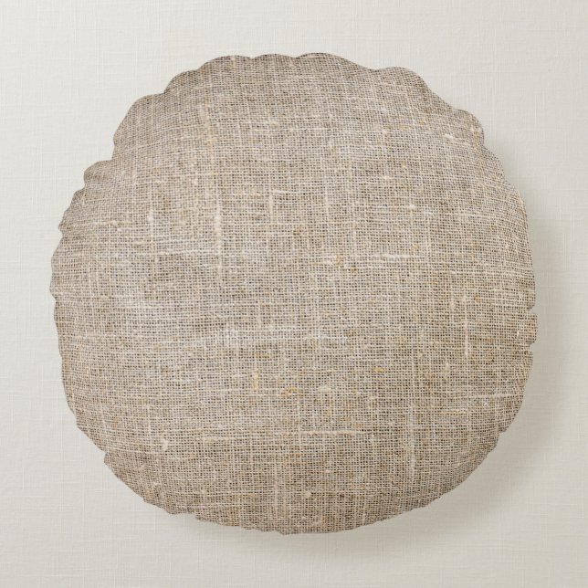 Jute Textile Rond Kussen (Voorkant)