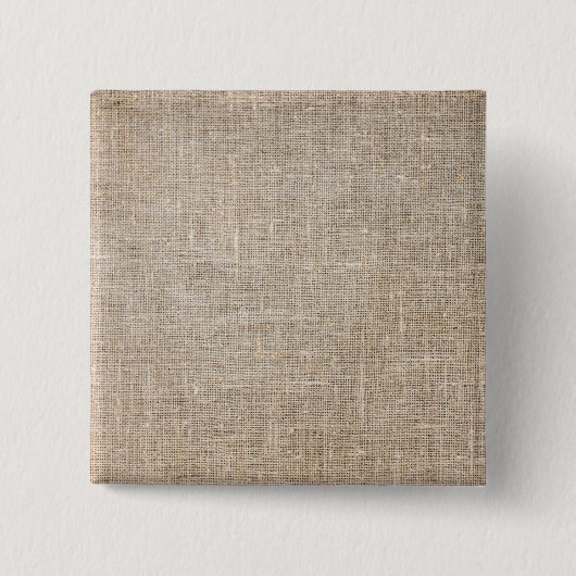 Jute Textile Vierkante Button 5,1 Cm (Voorkant)