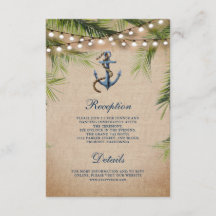 Jute Tropische Palmbladeren Anker Trouwdetails