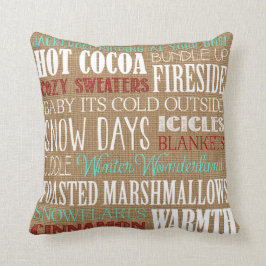 Jute Typografie Winter Wonderland Kussen