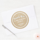 Jute wit DANK JE WEL Rustige Huwelijk Sticker (Envelop)