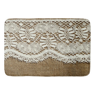 Jute, wit trendy kant, vintage, Victoriaans, Badmat