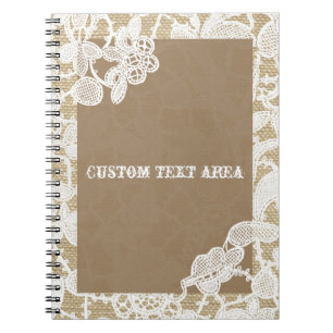 Jute & Witte Bloemenslak Elegant Landelijk Dagboek Notitieboek