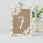 Jute & Witte Bloemslace Tafelnummer Rustiek (Staand voorkant)