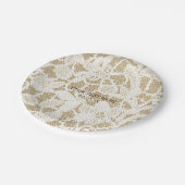 Jute & Witte Bloemsluiers Elegante Rustieke Bruilo Papieren Bordje (Gekanteld)