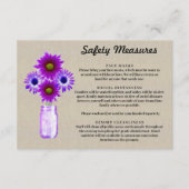 Jute zak met paarse bloemen in een weckpot veiligh informatiekaartje (Voorkant)