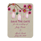 Jute zak Rustiek Roze Metselwerkpotjes Save The Da Magneet (Verticaal)