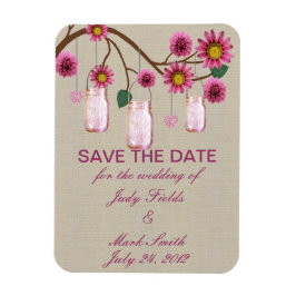 Jute zak Rustiek Roze Metselwerkpotjes Save The Da Magneet