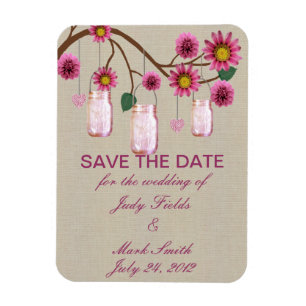 Jute zak Rustiek Roze Metselwerkpotjes Save The Da Magneet