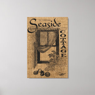 Jute Zeehuisje Canvas Afdruk