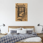 Jute Zeehuisje Canvas Afdruk (Insitu (Slaapkamer))