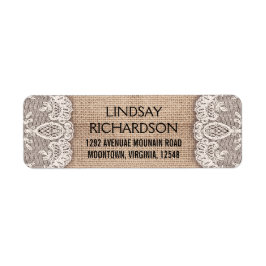  juten & kant retour adreslabels etiket