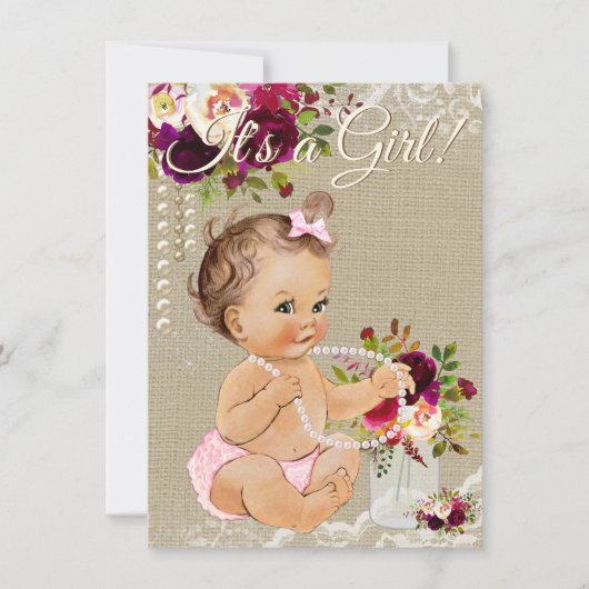 Juten Mason Pot Baby Shower Uitnodigingen (Voorkant)