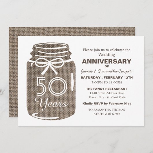 Juten pot, jubileum aankondiging (Voorkant / Achterkant)