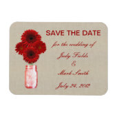 Juten zakelijke rode metselwerkpot Save The Date-m Magneet (Horizontaal)