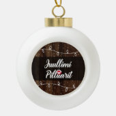 Juullimi Pilluarit Greenlandic Merry Kerstmis Keramische Bal Ornament (Voorkant)