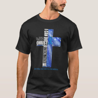Juveniele artritis Bewustheid Christelijk Kruisrib T-shirt