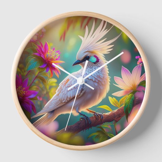 Juveniele Crested Blush Feather Dove Fantasy Bird (Voorkant)