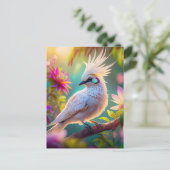 Juveniele Crested Blush Feather Dove Fantasy Bird Briefkaart (Staand voorkant)