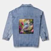 Juveniele Crested Blush Feather Dove Fantasy Bird Denim Jacket (Achterkant)