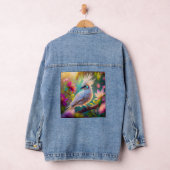 Juveniele Crested Blush Feather Dove Fantasy Bird Denim Jacket (Hangar)