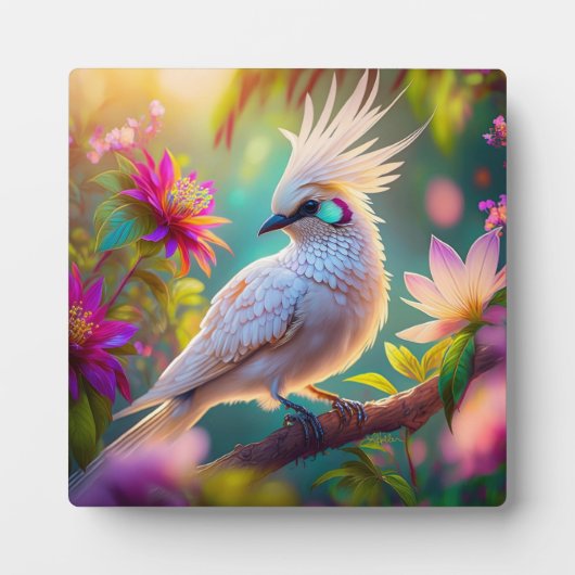 Juveniele Crested Blush Feather Dove Fantasy Bird Fotoplaat (Voorkant)