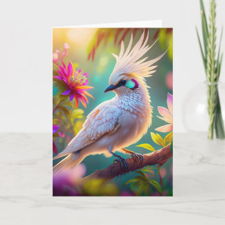 Juveniele Crested Blush Feather Dove Fantasy Bird Kaart
