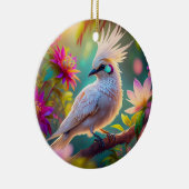 Juveniele Crested Blush Feather Dove Fantasy Bird Keramisch Ornament (Rechts)