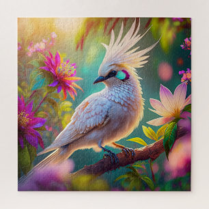 Juveniele Crested Blush Feather Dove Fantasy Bird Legpuzzel