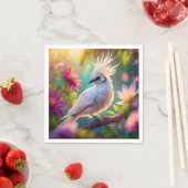 Juveniele Crested Blush Feather Dove Fantasy Bird Servet (Insitu)