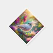 Juveniele Crested Blush Feather Dove Fantasy Bird Servet (Hoek)