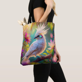 Juveniele Crested Blush Feather Dove Fantasy Bird Tote Bag