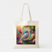 Juveniele Crested Blush Feather Dove Fantasy Bird Tote Bag (Achterkant)