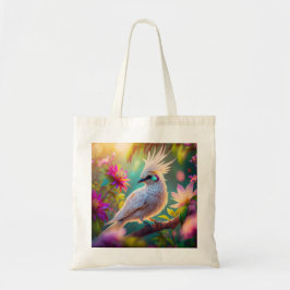 Juveniele Crested Blush Feather Dove Fantasy Bird Tote Bag