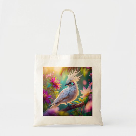 Juveniele Crested Blush Feather Dove Fantasy Bird Tote Bag (Voorkant)